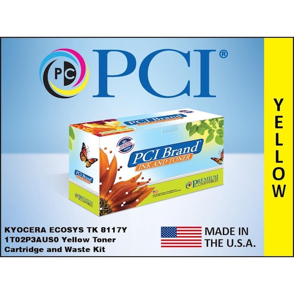 Pci Pci Kyocera-Mita Ecosys Tk-8117Y 1T02P3Aus0 Yellow Toner Cartridge w/ TK-8117Y-PCI - main